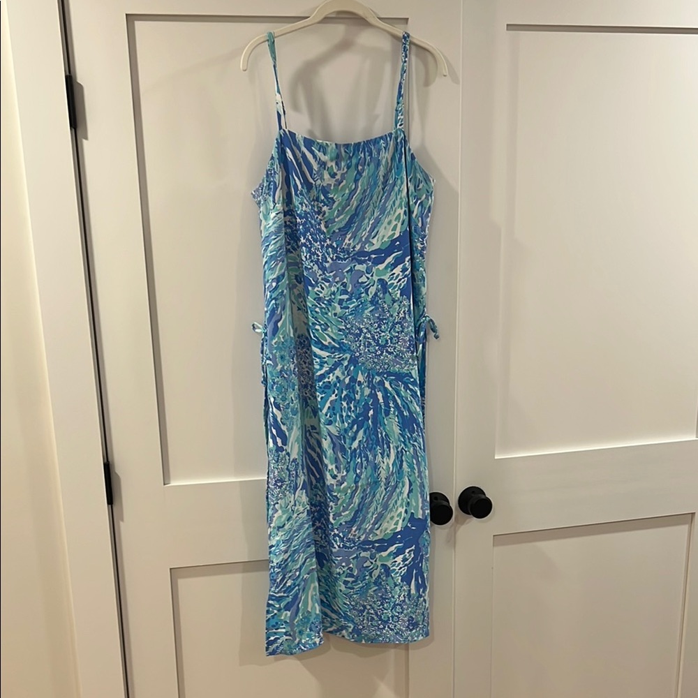 Lilly Pulitzer Aqua and Teal Midi Dress size 12